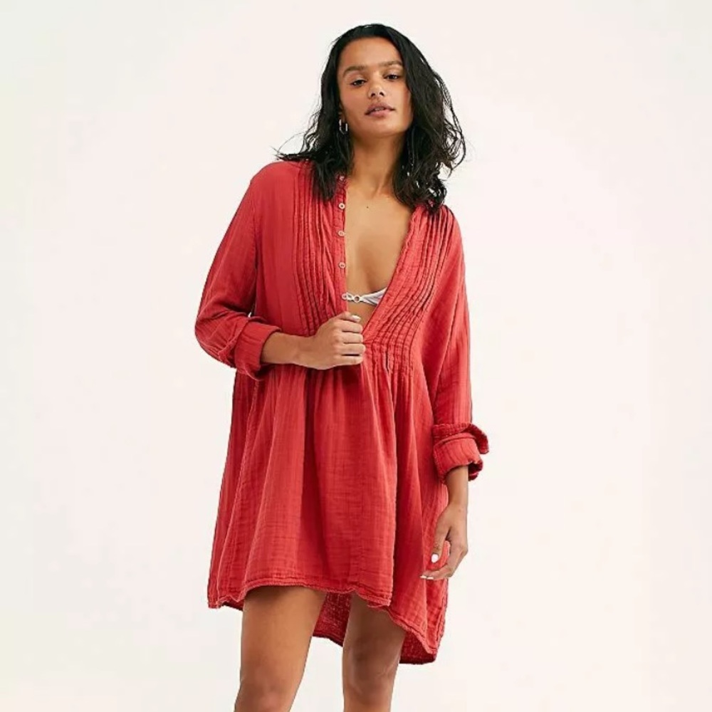 Free People Yoko Tunic Red